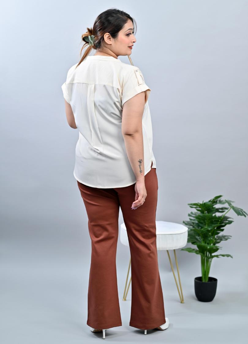 Caramel Plus Size Bootcut Flare Pants -Milano plus size bootcut flare pants