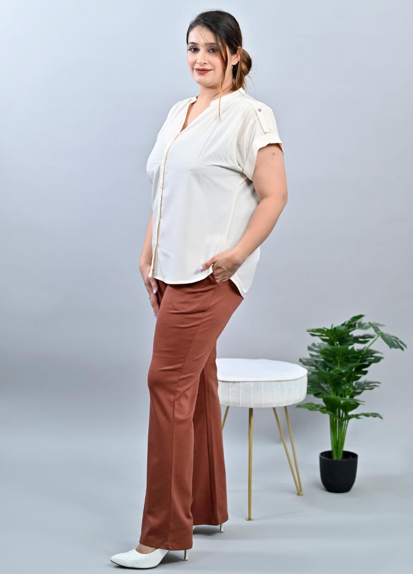 Caramel Plus Size Bootcut Flare Pants -Milano plus size bootcut flare pants