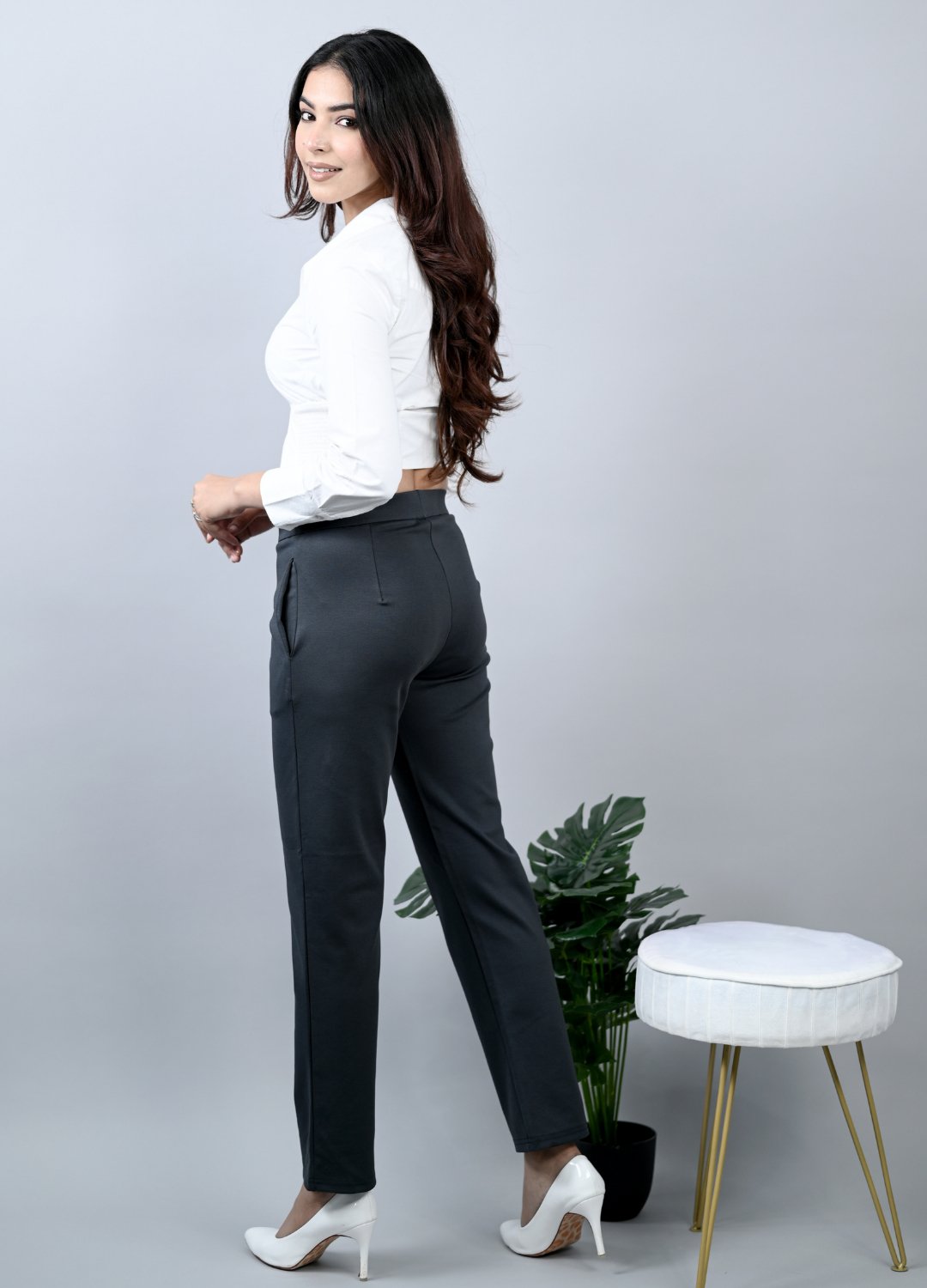 Charcoal cigarette pants