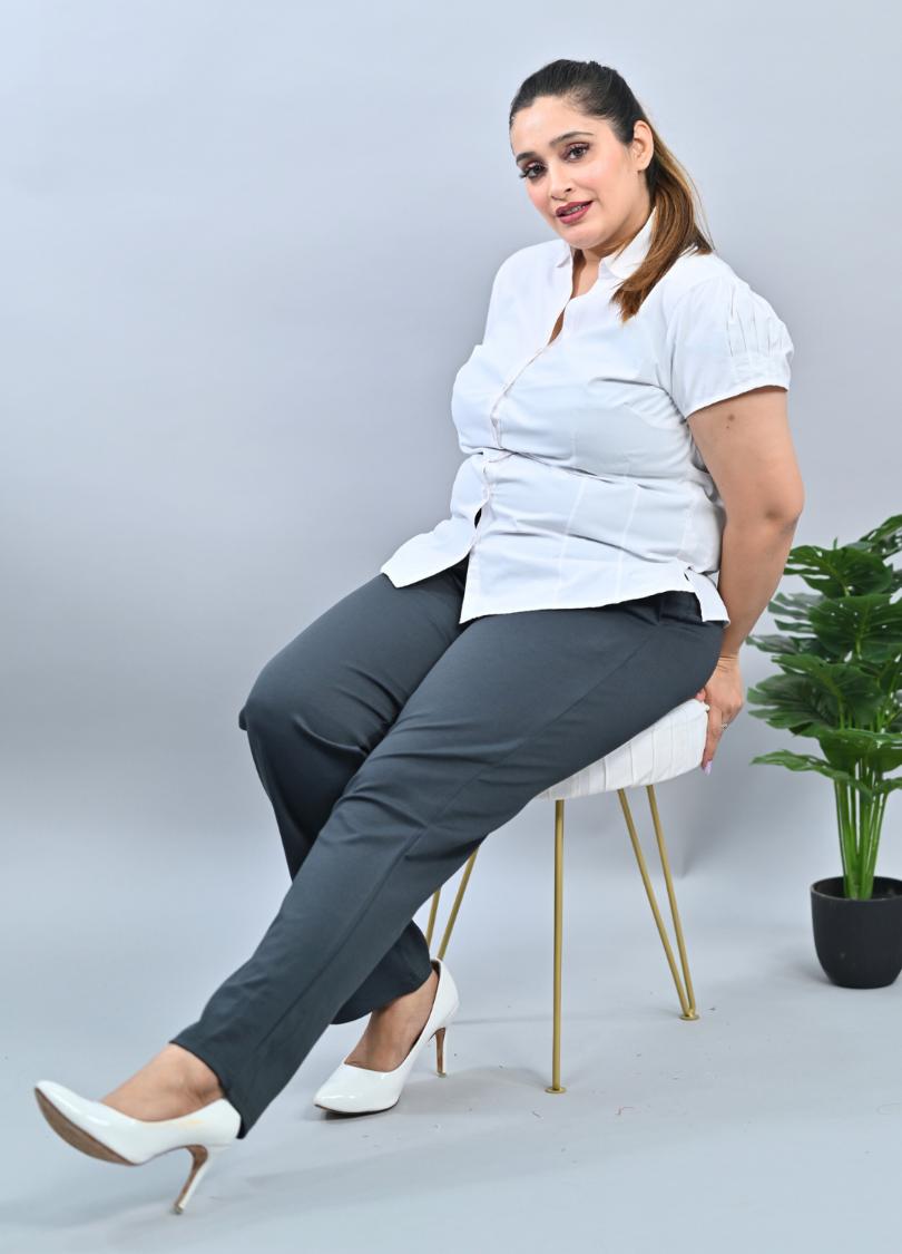 Charcoal Plus Size Bootcut Flare Pants -Milano plus size bootcut flare pants