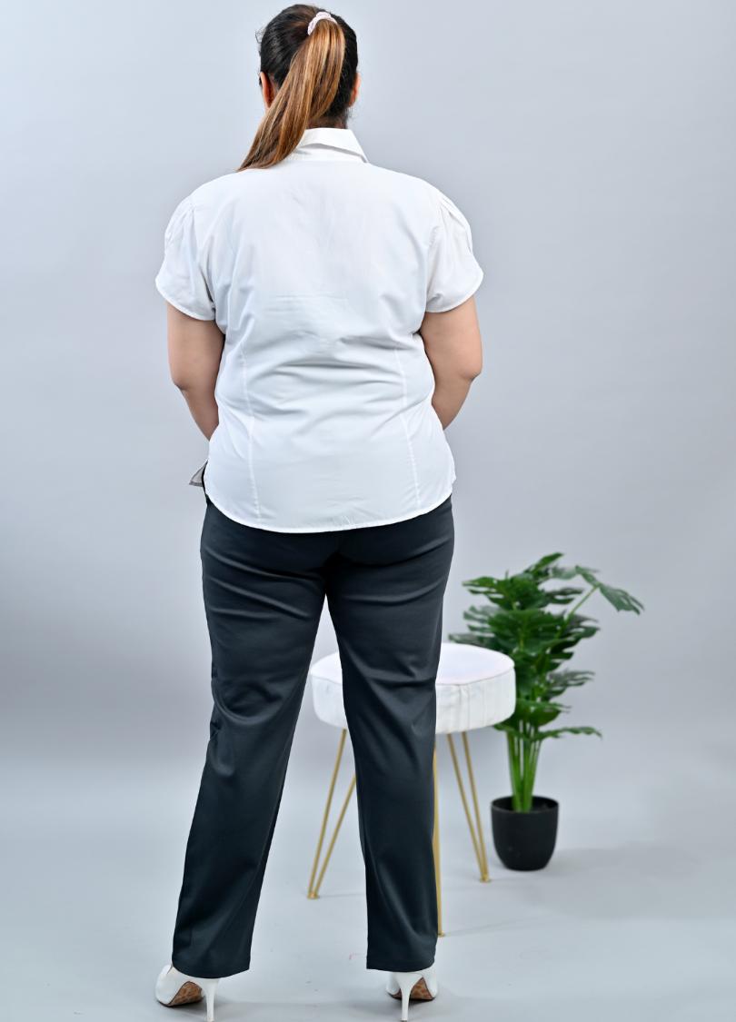 Charcoal plus size cigarette pencil pants