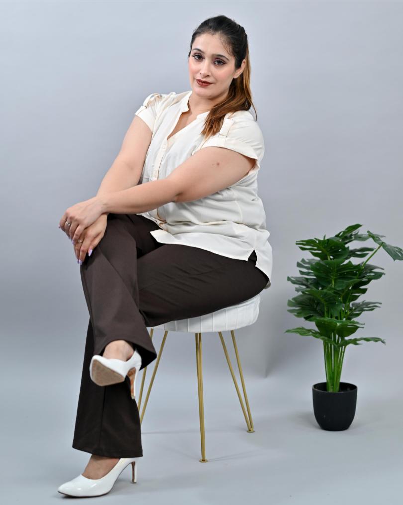 Coffee Bean Plus Size Bootcut Flare Pants -Milano plus size bootcut flare pants