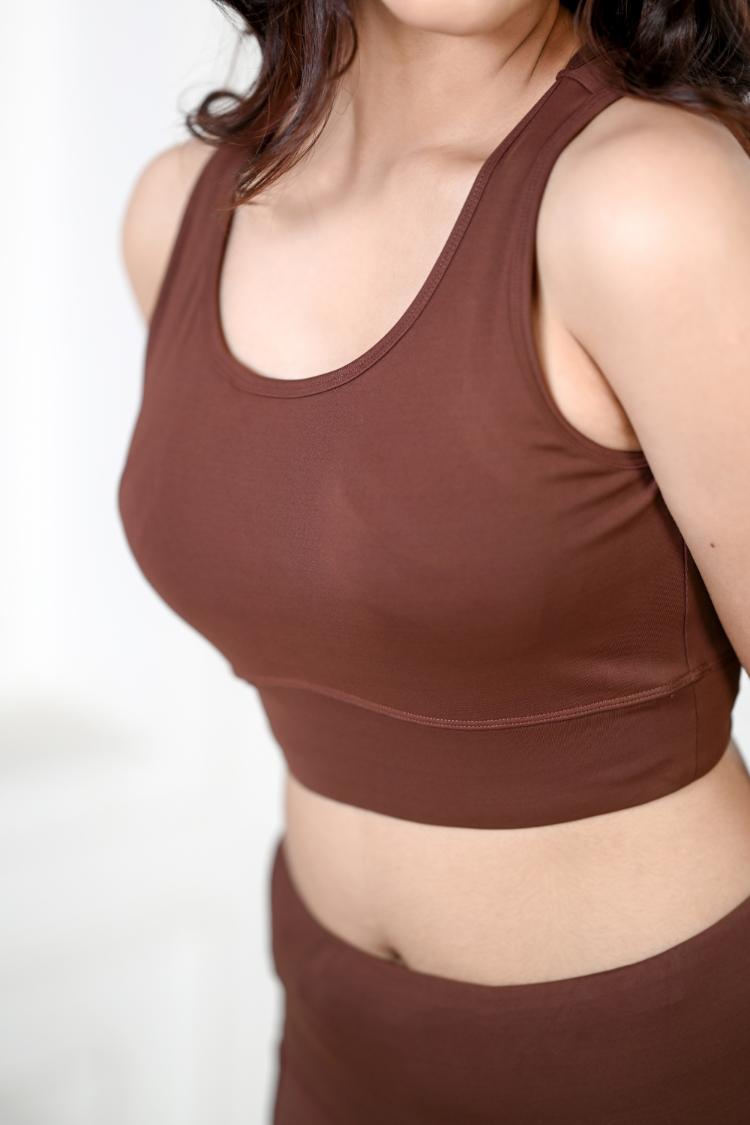 Dark Brown Active Bra -Active bra