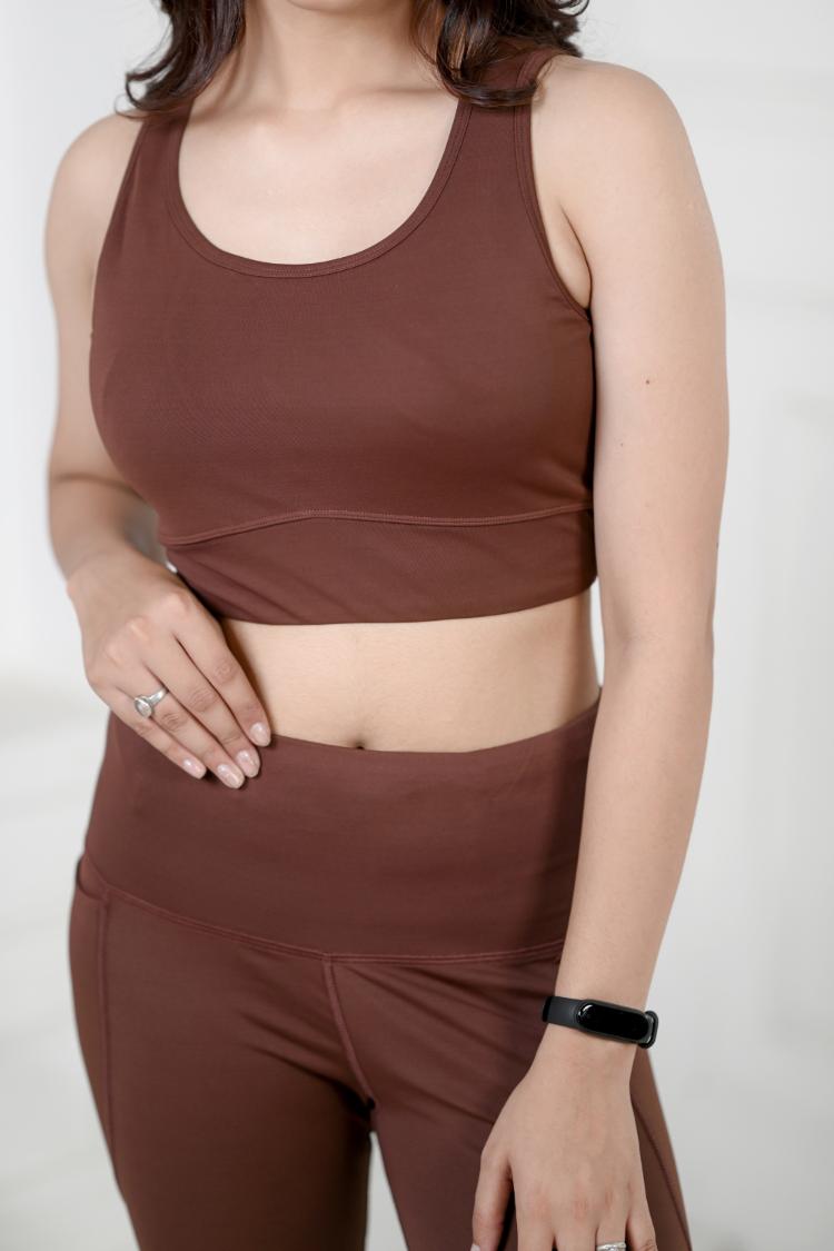 Dark Brown Active Bra -Active bra
