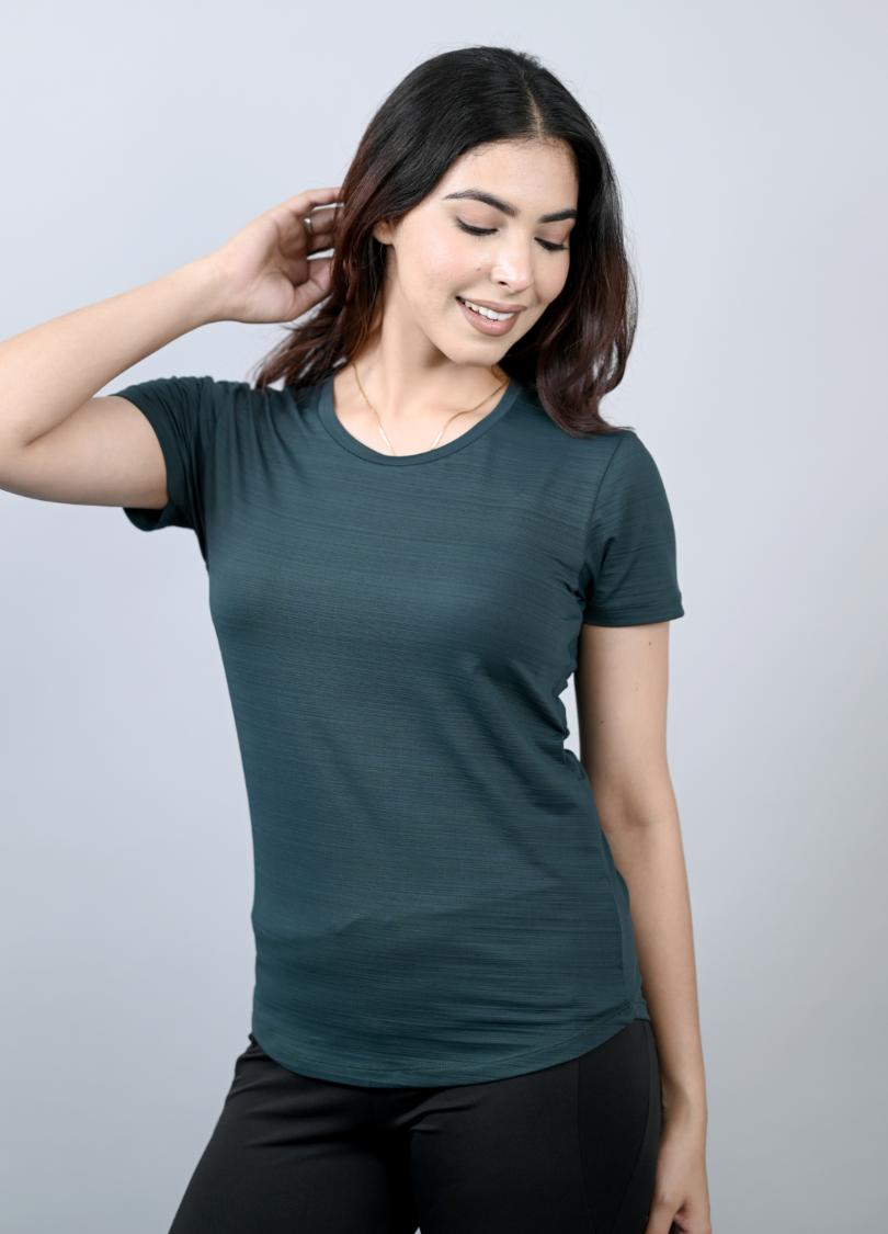 Dark Green Active T Shirt -Dark green active t shirt