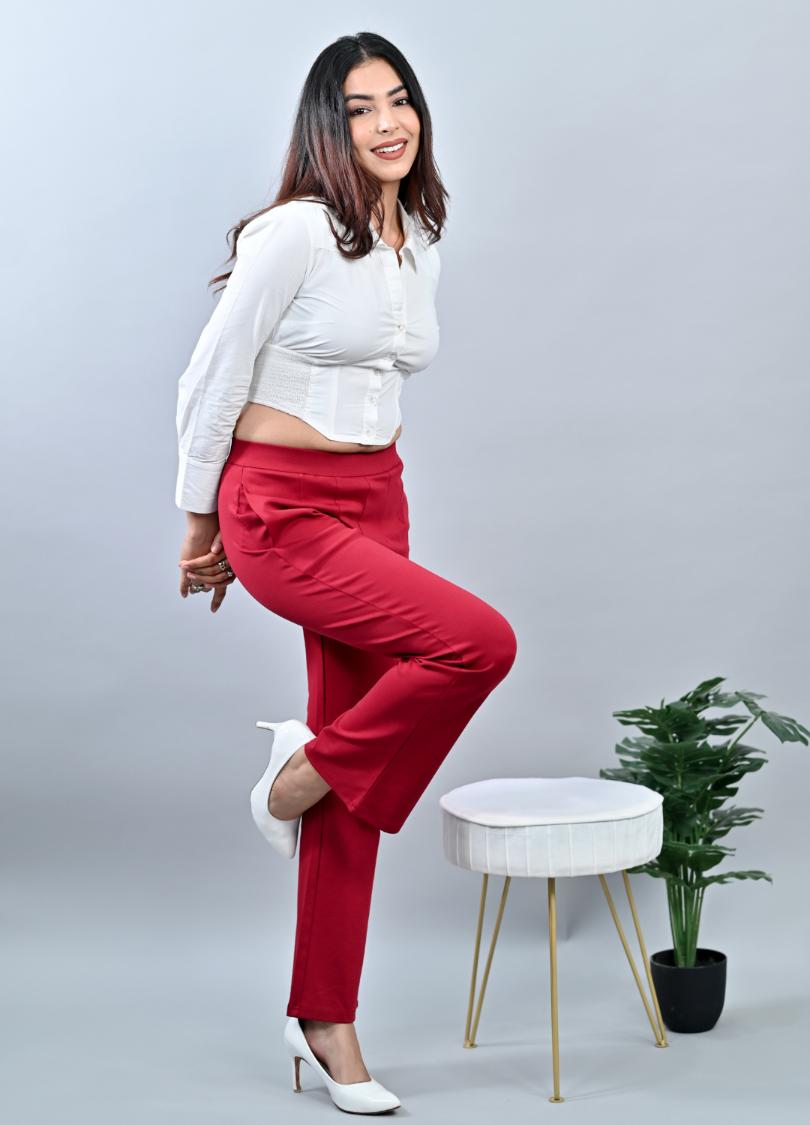 Dark Rose Bootcut Flare Pants -Milano bootcut flare pants