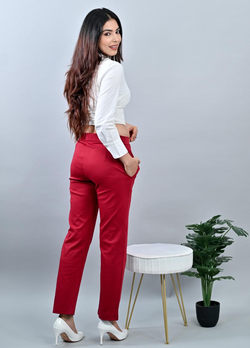 Dark rose cigarette pants