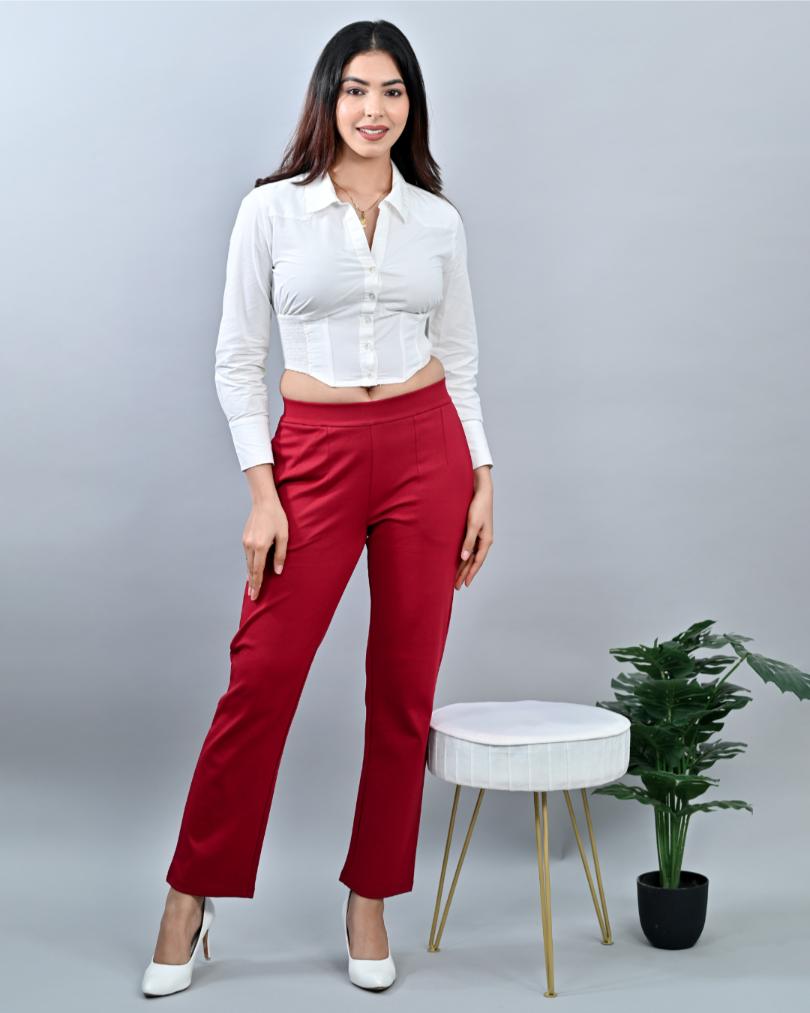 Dark rose cigarette pants