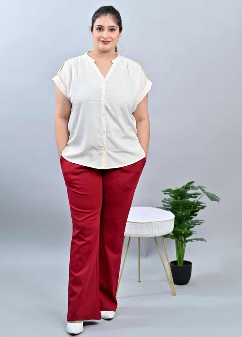 Dark Rose Plus Size Bootcut Flare Pants -Milano plus size bootcut flare pants