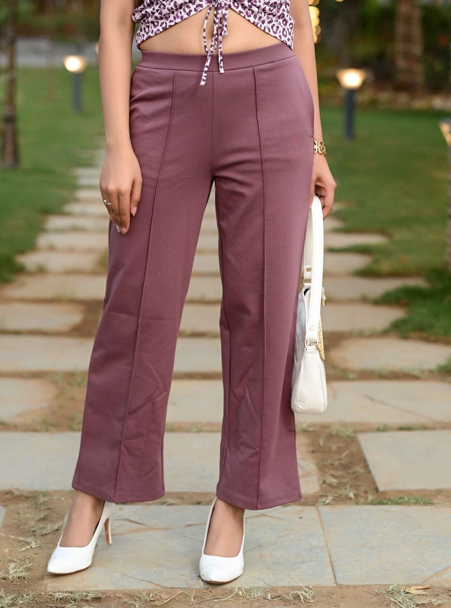 Grape Extra Flare Fit Pants -Milano extra flare fit pants