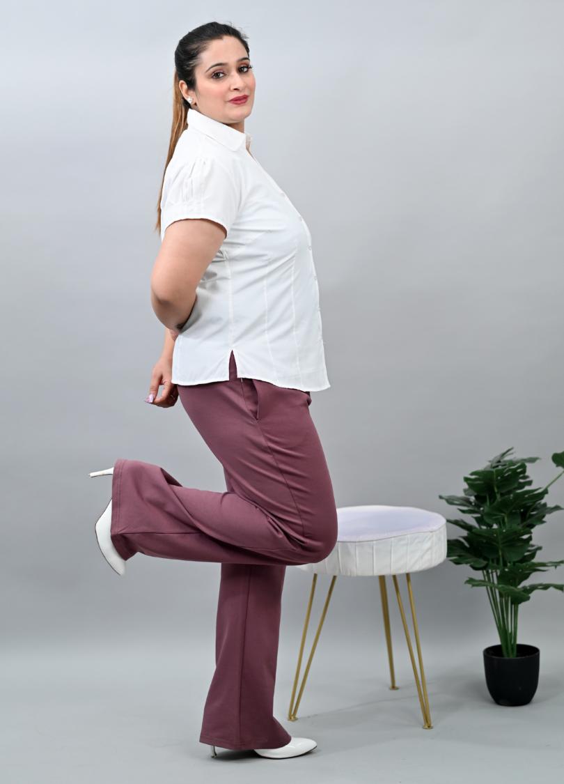 Grape Shake Plus Size Bootcut Flare Pants -Milano plus size bootcut flare pants