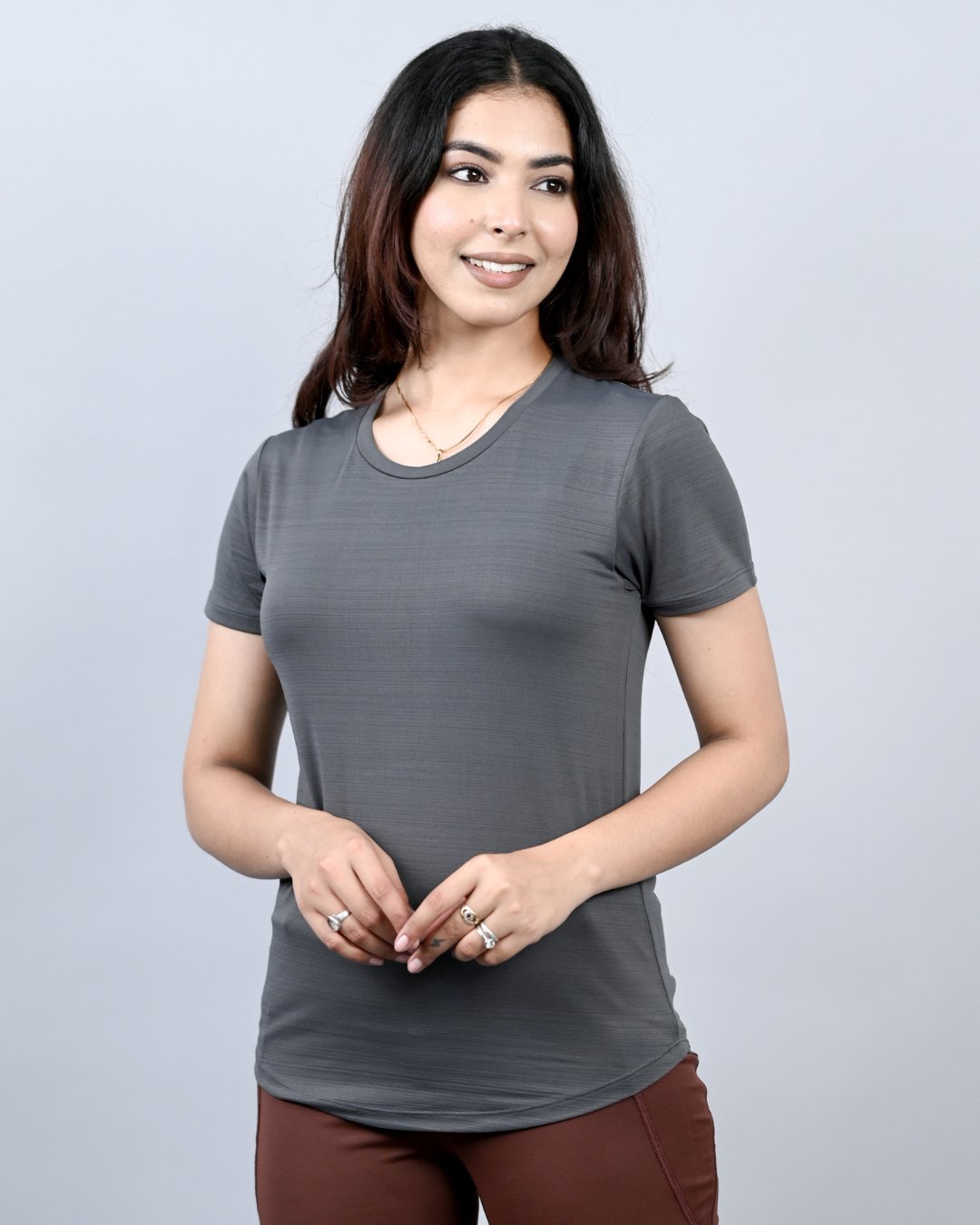 Grey Active T Shirt -Dark green active t shirt