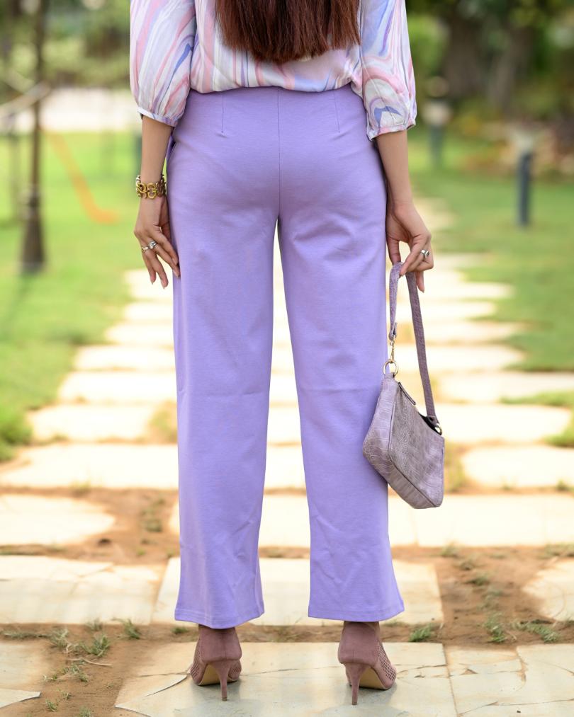 Lavender Extra Flare Fit Pants -Milano extra flare fit pants
