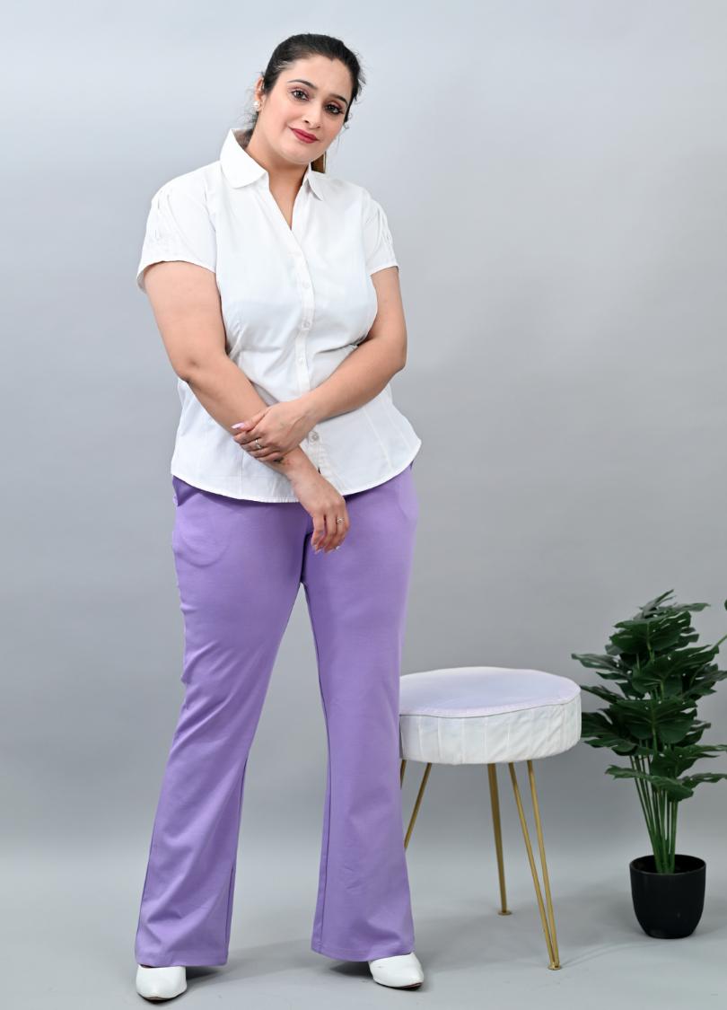 Lavender Plus Size Bootcut Flare Pants -Milano plus size bootcut flare pants