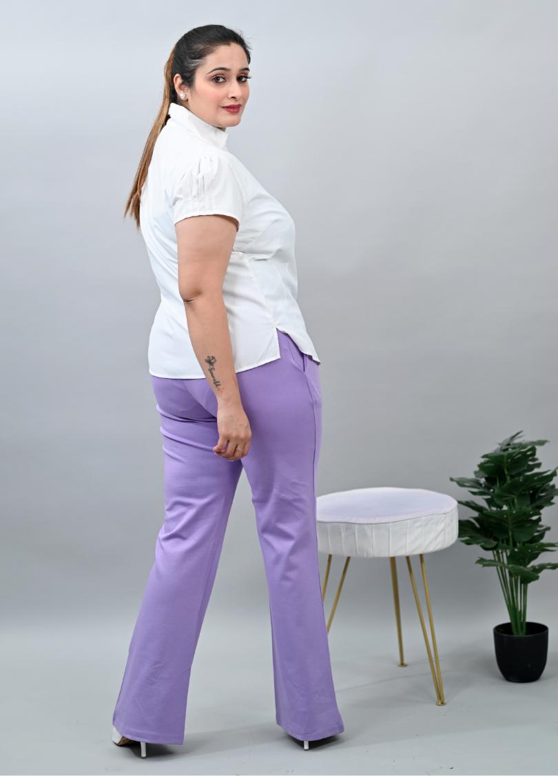 Lavender Plus Size Bootcut Flare Pants -Milano plus size bootcut flare pants