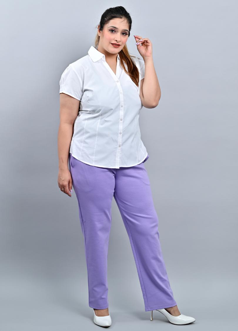 Lavender plus size cigarette pencil pants