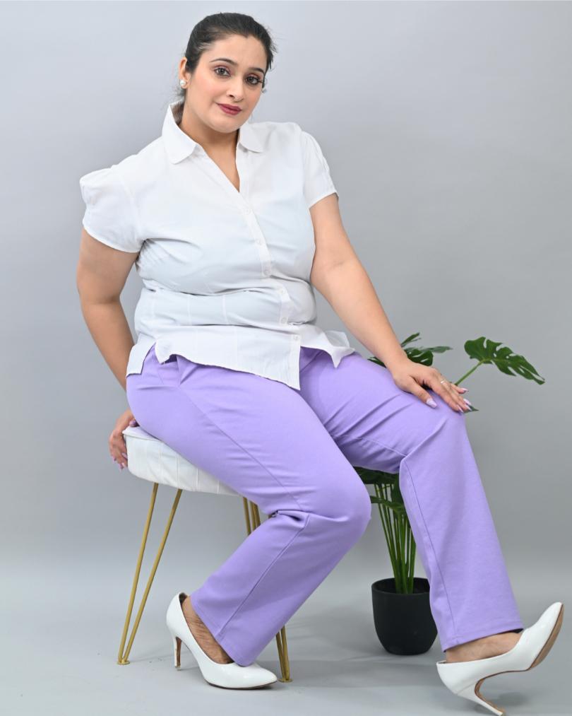 Lavender plus size cigarette pencil pants