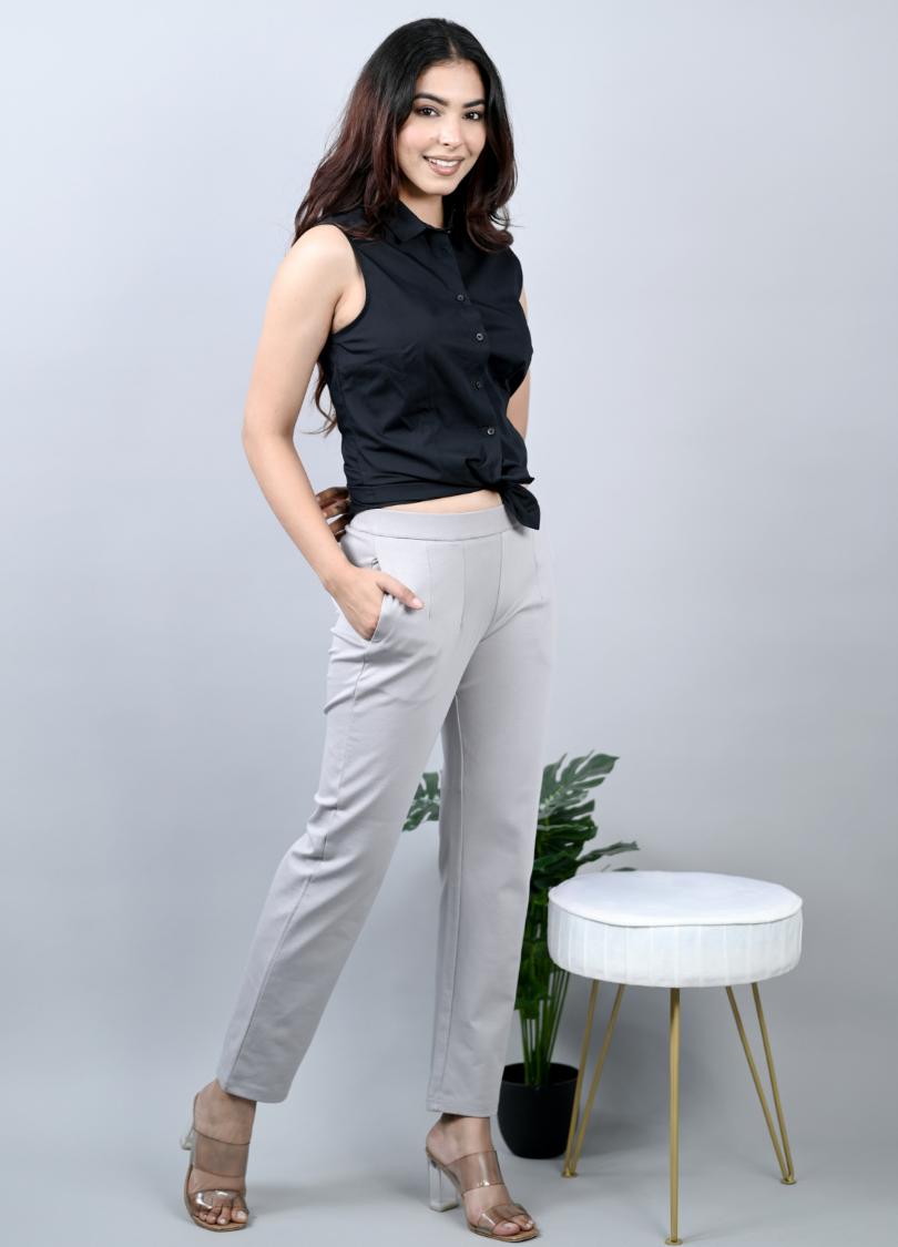 Light grey cigarette pants