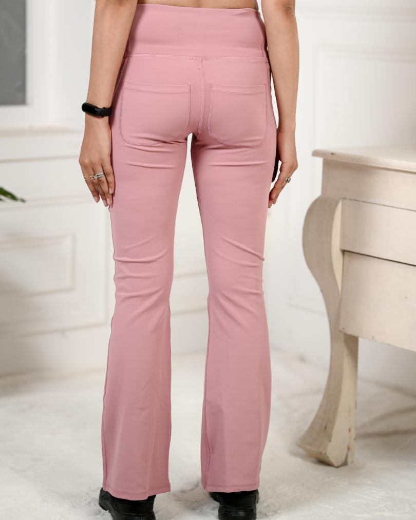Light Pink Active Flare Pants -Active flare pants
