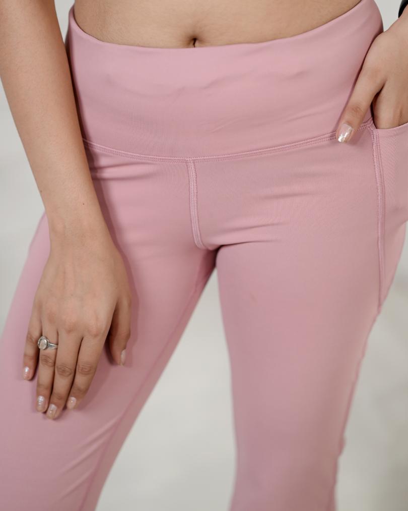 Light Pink Active Flare Pants -Active flare pants