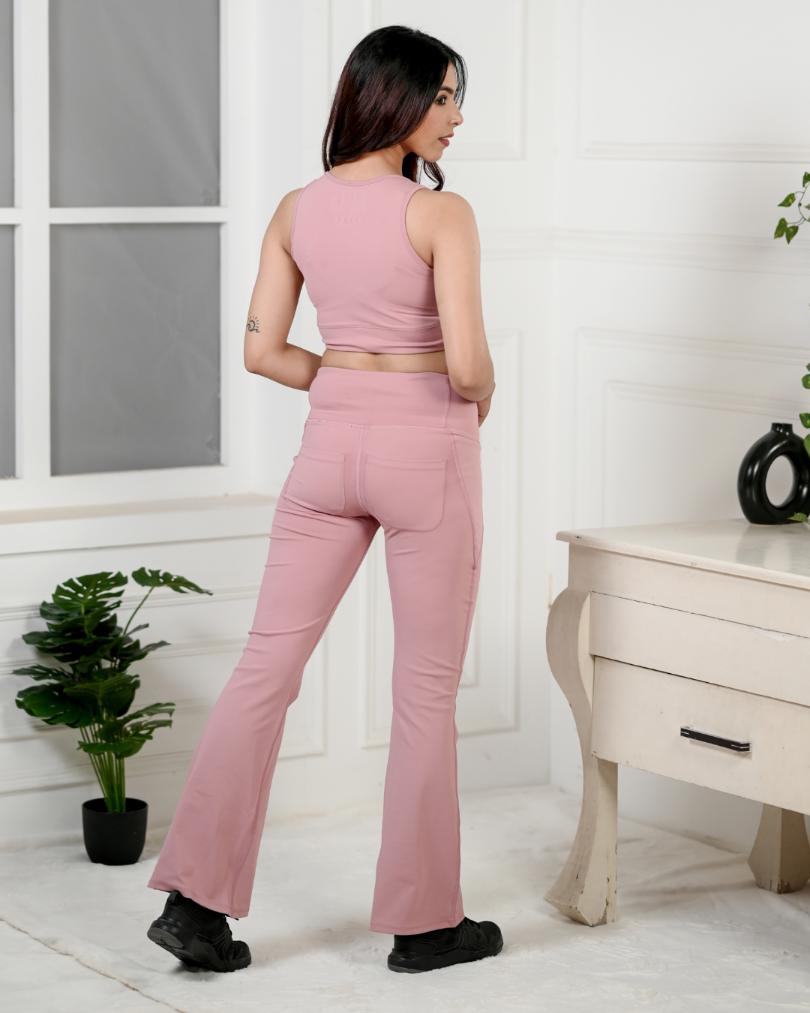 Light Pink Active Flare Pants -Active flare pants
