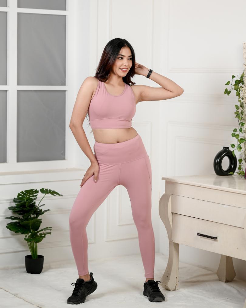 Light Pink Active Leggings -Active leggings pants