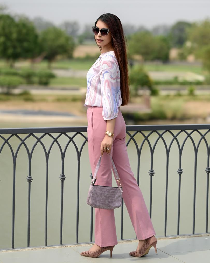 Light Pink Bootcut Flare Pants -Milano bootcut flare pants