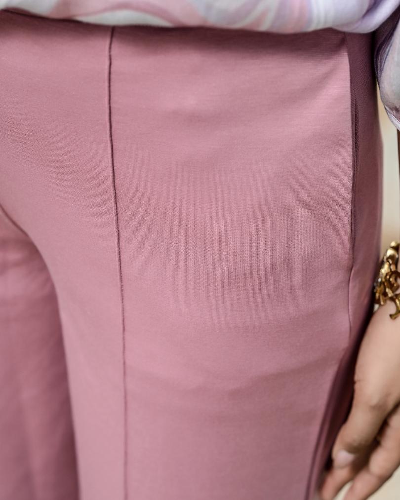 Light Pink Extra Flare Fit Pants -Milano extra flare fit pants