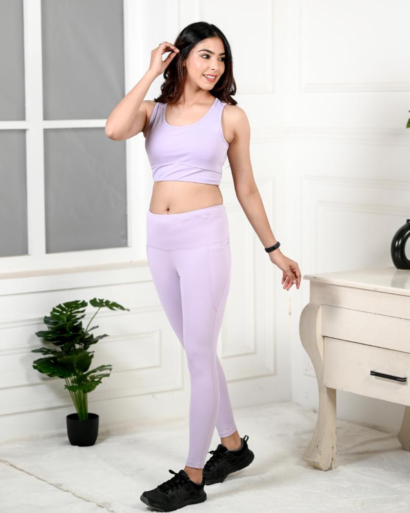 Lilac Active Leggings -Active leggings pants