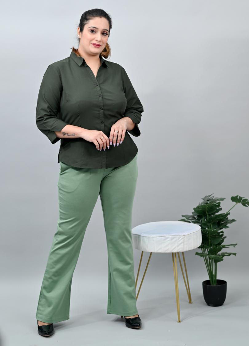 London Forest Plus Size Bootcut Flare Pants -Milano plus size bootcut flare pants