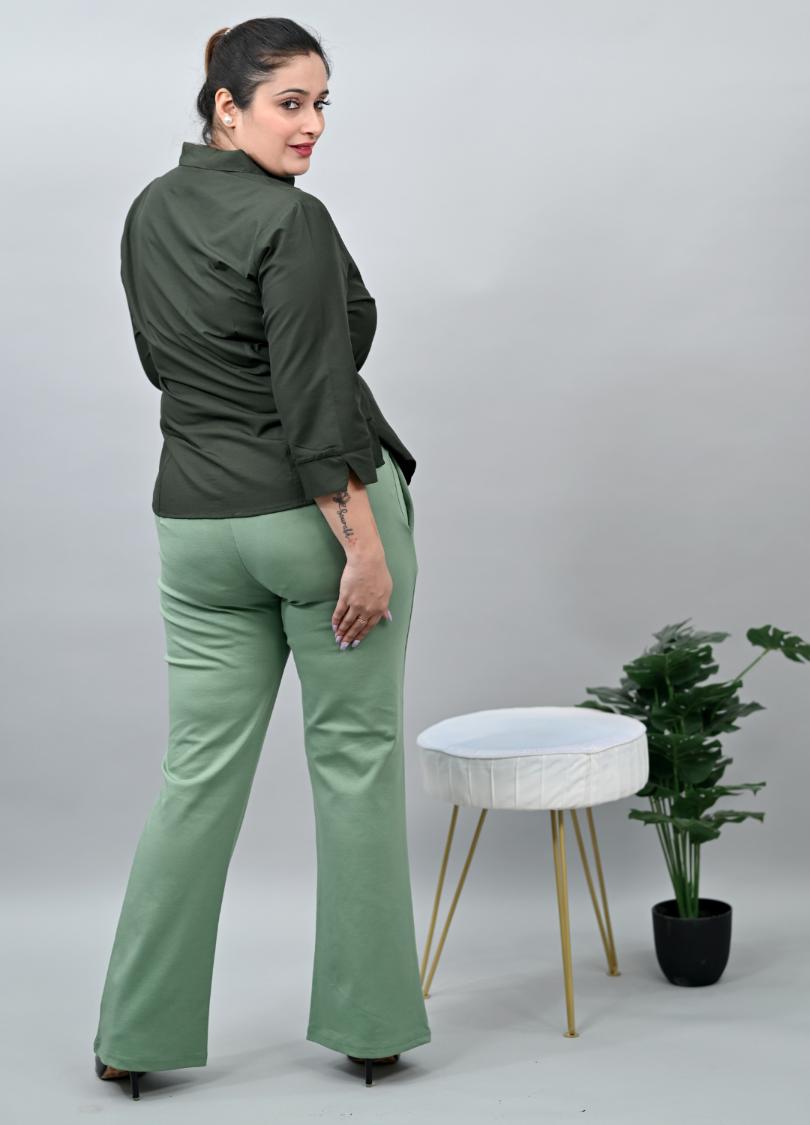 London Forest Plus Size Bootcut Flare Pants -Milano plus size bootcut flare pants