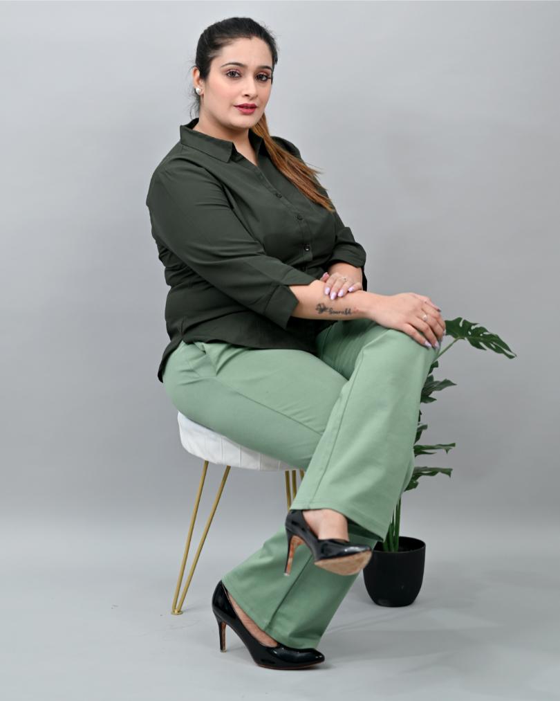 London Forest Plus Size Bootcut Flare Pants -Milano plus size bootcut flare pants