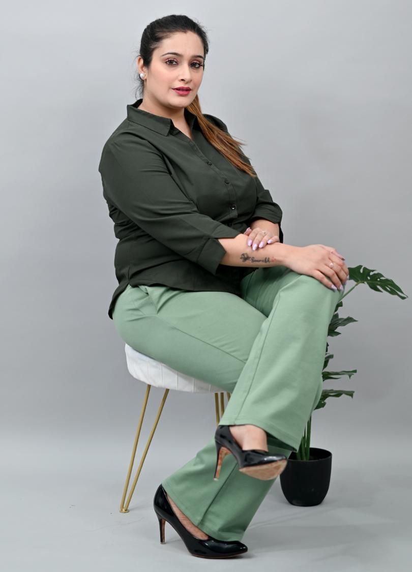 London Forest Plus Size Bootcut Flare Pants -Milano plus size bootcut flare pants
