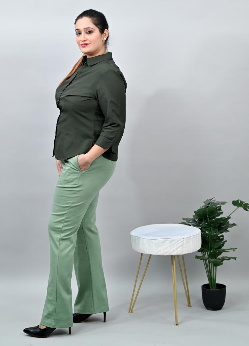 London Forest Plus Size Bootcut Flare Pants -Milano plus size bootcut flare pants