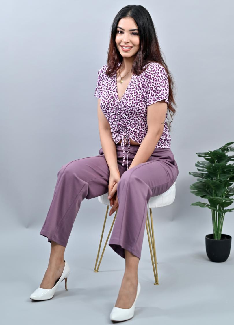 Lovely Lavender Extra Flare Fit Pants -Milano extra flare fit pants