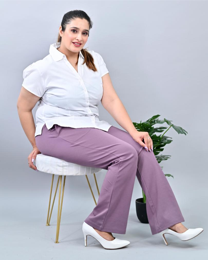 Lovely Lavender Plus Size Bootcut Flare Pants -Milano plus size bootcut flare pants