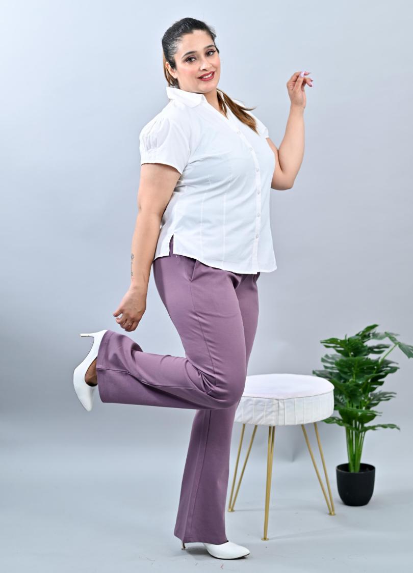 Lovely Lavender Plus Size Bootcut Flare Pants -Milano plus size bootcut flare pants