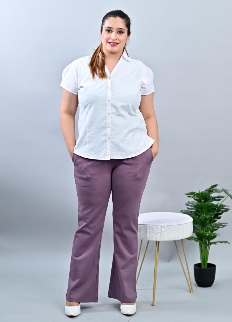 Lovely Lavender Plus Size Bootcut Flare Pants -Milano plus size bootcut flare pants