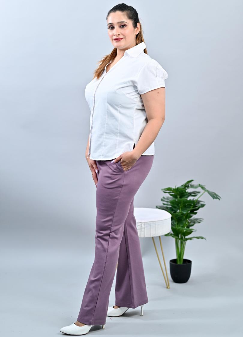 Lovely Lavender Plus Size Bootcut Flare Pants -Milano plus size bootcut flare pants