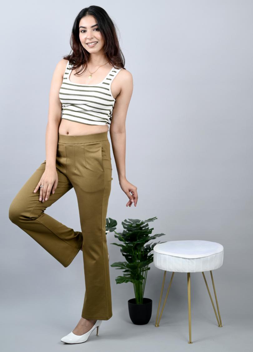 Mehendi Bootcut Flare Pants -Milano bootcut flare pants