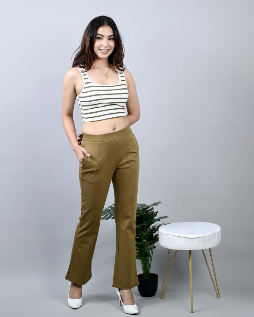 Mehendi Bootcut Flare Pants -Milano bootcut flare pants