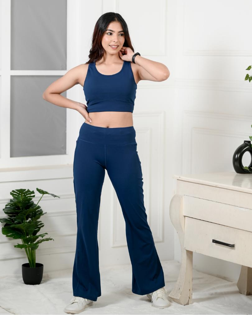 Navy Active Flare Pants -Active flare pants