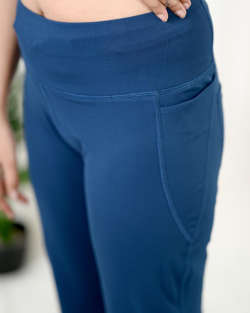 Navy Active Flare Pants -Active flare pants