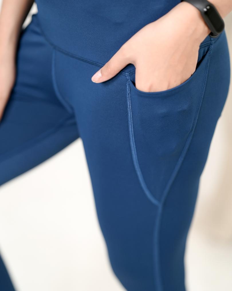Navy Active Leggings -Active leggings pants