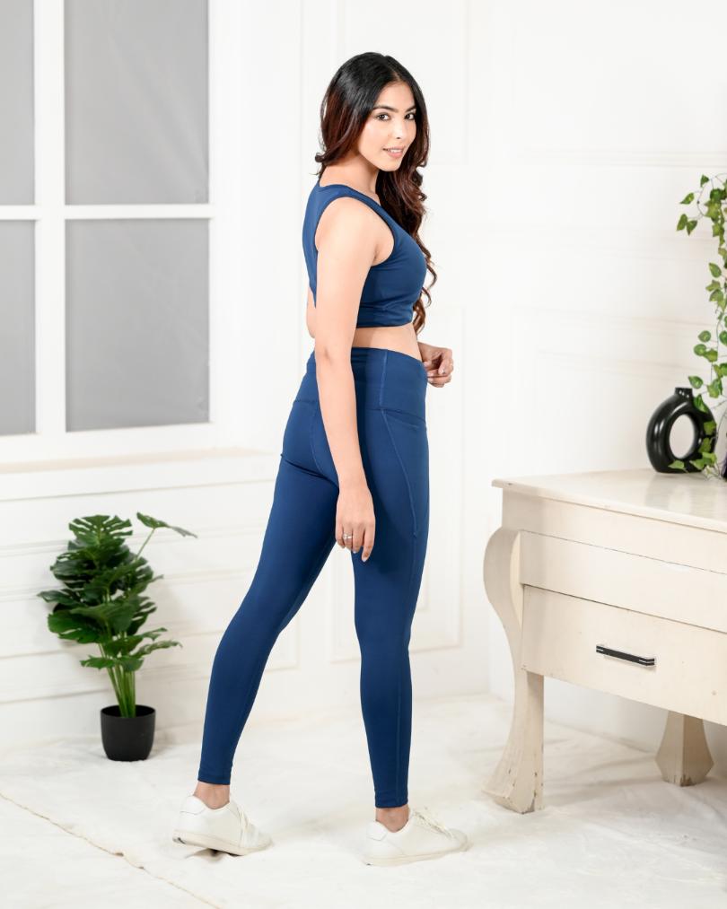 Navy Active Leggings -Active leggings pants