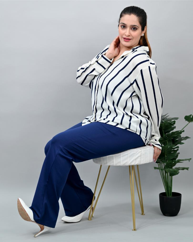 Navy blue best sale plus size pants