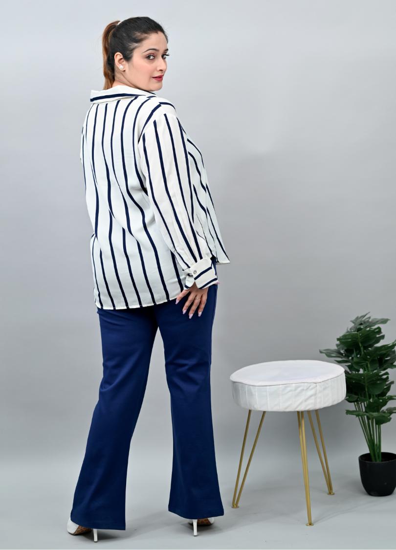 Navy Blue Plus Size Bootcut Flare Pants -Milano plus size bootcut flare pants