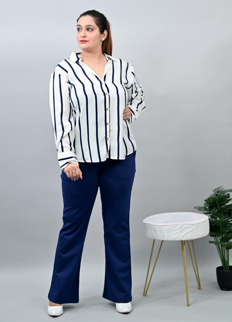 Navy Blue Plus Size Bootcut Flare Pants -Milano plus size bootcut flare pants