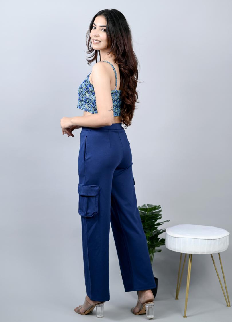 Navy cargo pants for women