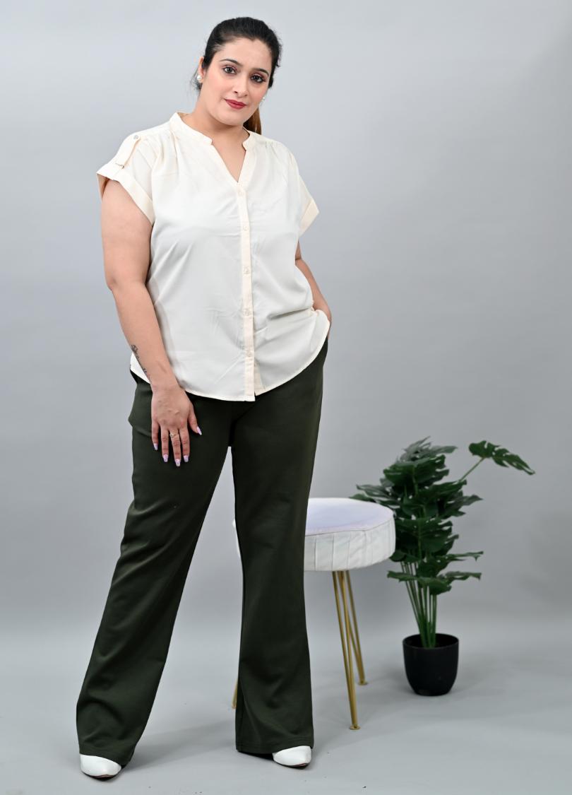 Olive Plus Size Bootcut Flare Pants -Milano plus size bootcut flare pants
